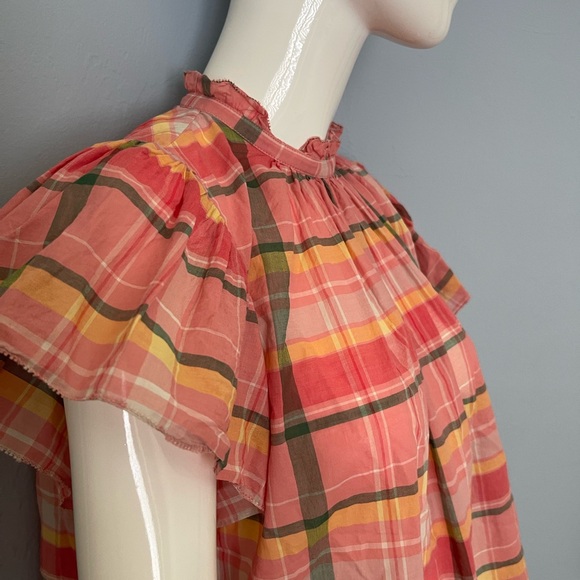 Trovata Pink and Orange Puff Sleeve Blouse - Picture 4 of 7